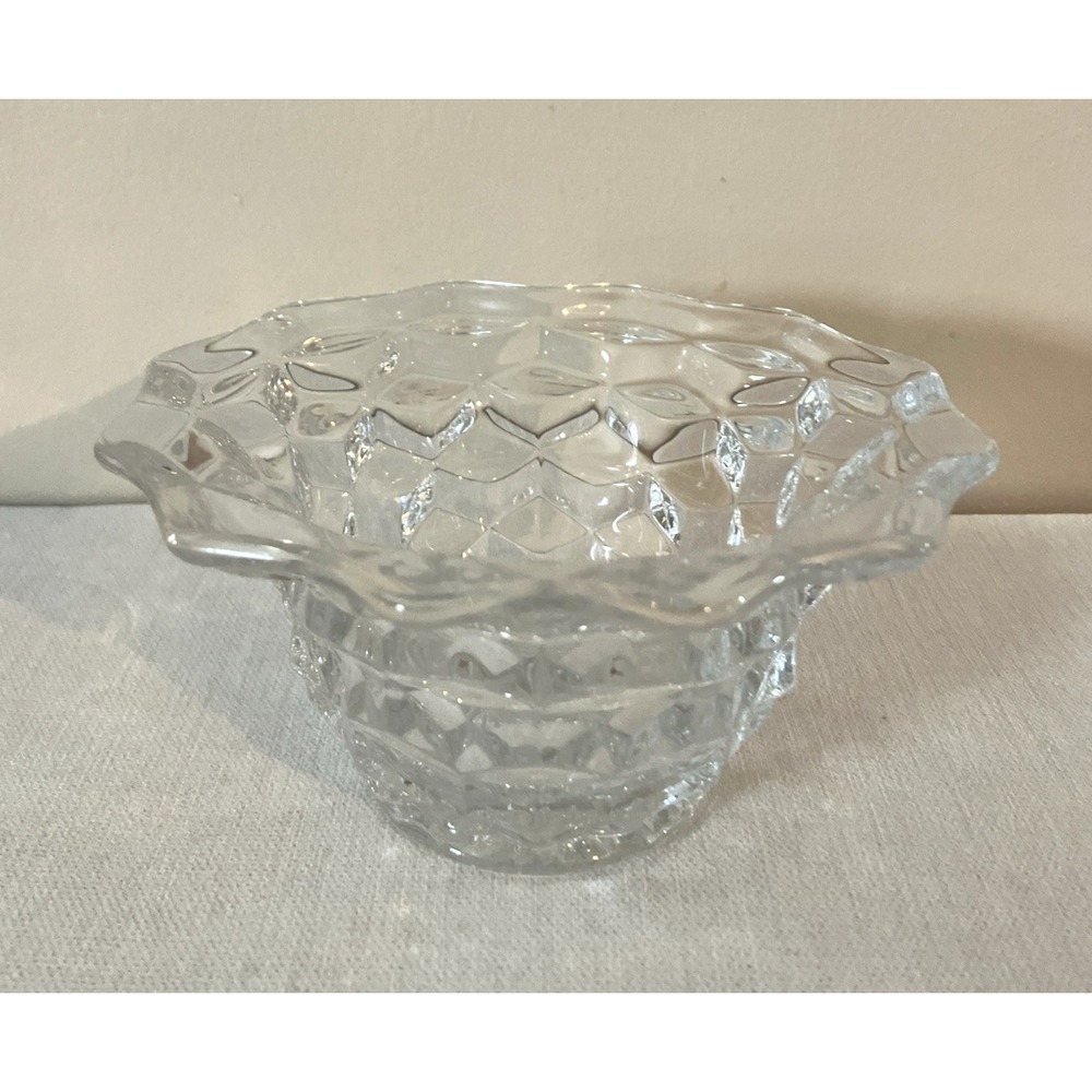Vintage Fostoria American Cube/Cubist 5 1/2" MAYONNAISE/CONDIMENT BOWL #2056